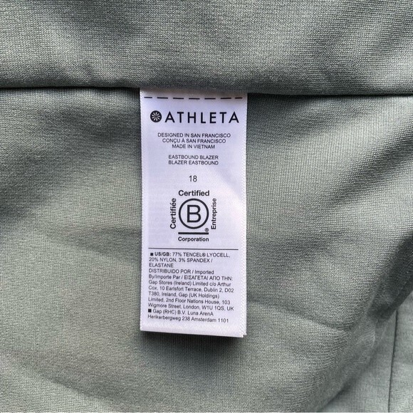 NWT Athleta Eastbound Blazer Minimalist Gray Sage Green Jacket Women’s Size18 - Picture 13 of 16